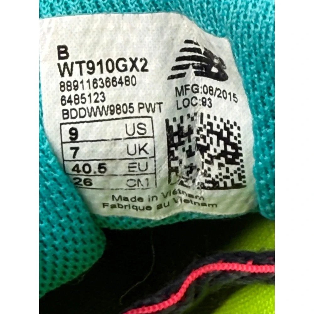 New Balance 910v2 Gore-Tex Trail Running Shoes Womens 9 Grey Teal WT910GX2